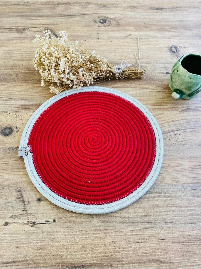 BDZ Deri BDZ Leather Wicker Jute Presentation Plate Mat American Service