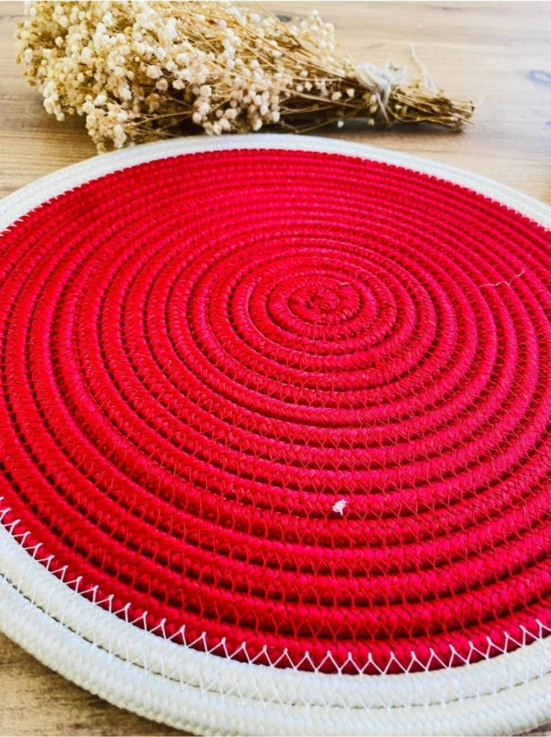 BDZ Deri BDZ Leather Wicker Jute Presentation Plate Mat American Service