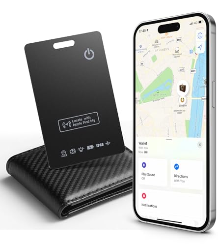 LOXP Wallet Tracker Card – Works with Apple Find My [Apple MFi Certified, iOS Only], Slim 1.65mm Bluetooth Item Finder, IP68 Waterproof, Wireless Rechargeable GPS Locator for Wallet, Keys & Luggage - Image 1
