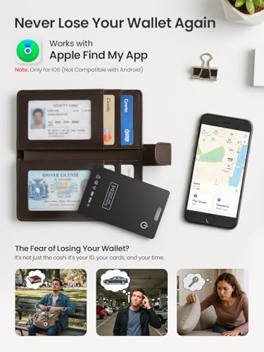 LOXP Wallet Tracker Card – Works with Apple Find My [Apple MFi Certified, iOS Only], Slim 1.65mm Bluetooth Item Finder, IP68 Waterproof, Wireless Rechargeable GPS Locator for Wallet, Keys & Luggage - Image 2