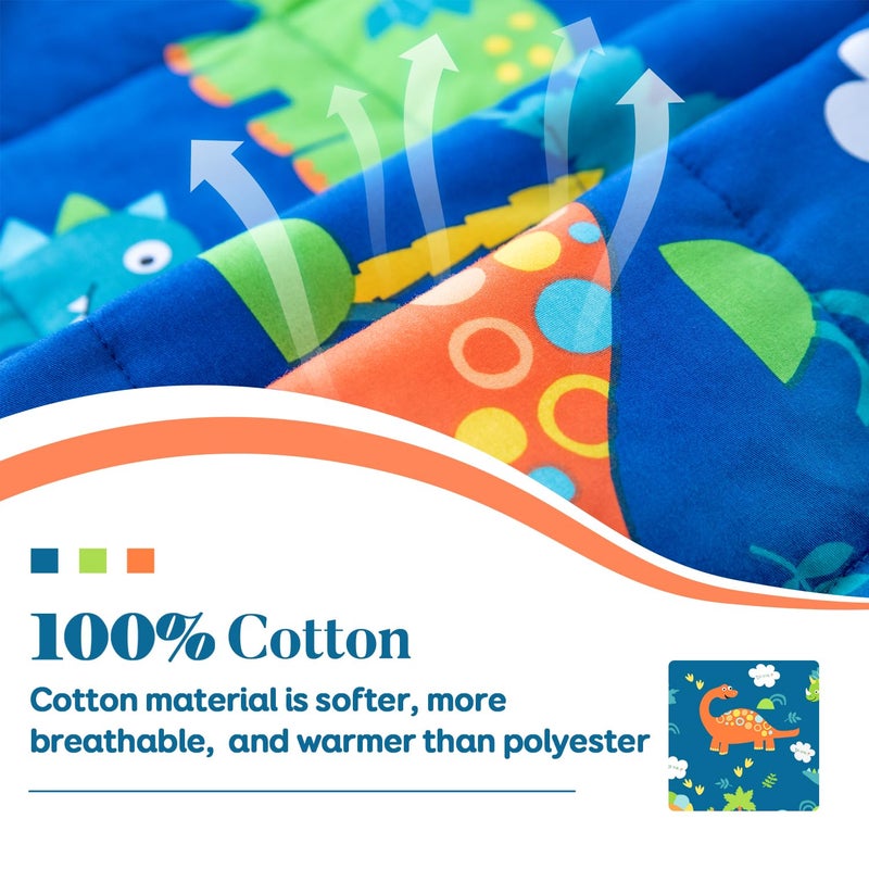 Sivio Weighted Lap Pad 2lbs, Cotton Weighted Blanket Sensory Weighted Lap Blanket Indoor Outdoor, 19 x 21 Inch, Blue Dinosaur - Image 3