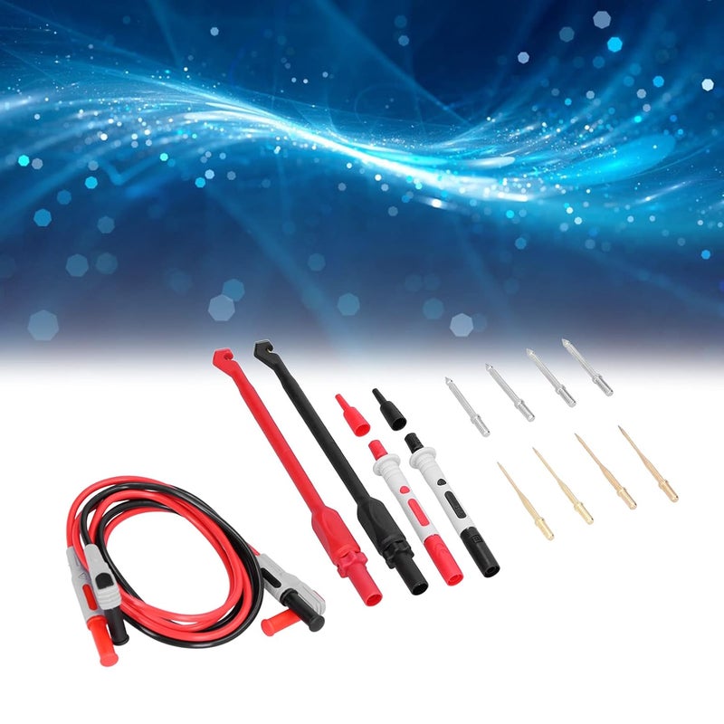 P1033B Banana Plug Test Probe Wire Kit, Multimeter Test s Kit, B l with Sile Cover for S Conductivity, Replaceable Hook for Home, - Image 2