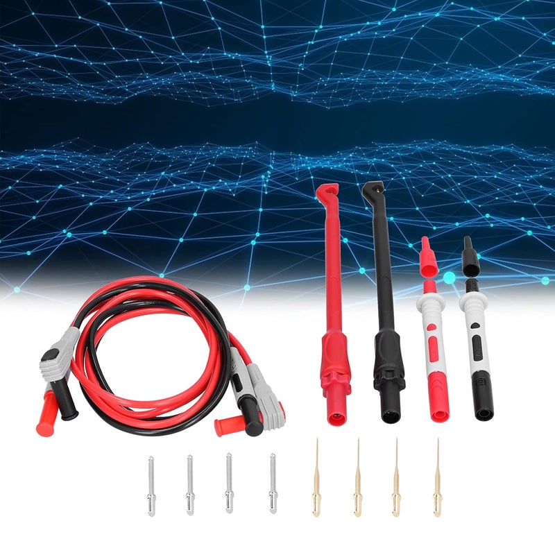 P1033B Banana Plug Test Probe Wire Kit, Multimeter Test s Kit, B l with Sile Cover for S Conductivity, Replaceable Hook for Home, - Image 5