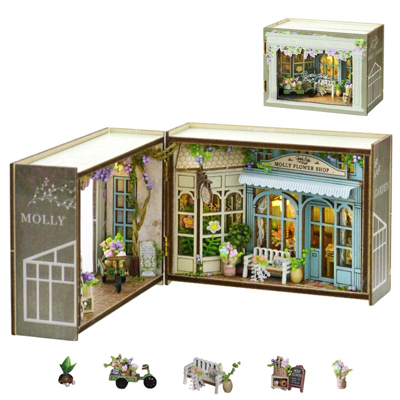 Flever Dollhouse Miniature DIY House Kit Creative Room with Furniture for Romantic Valentines Gift Molly Garden - Image 3