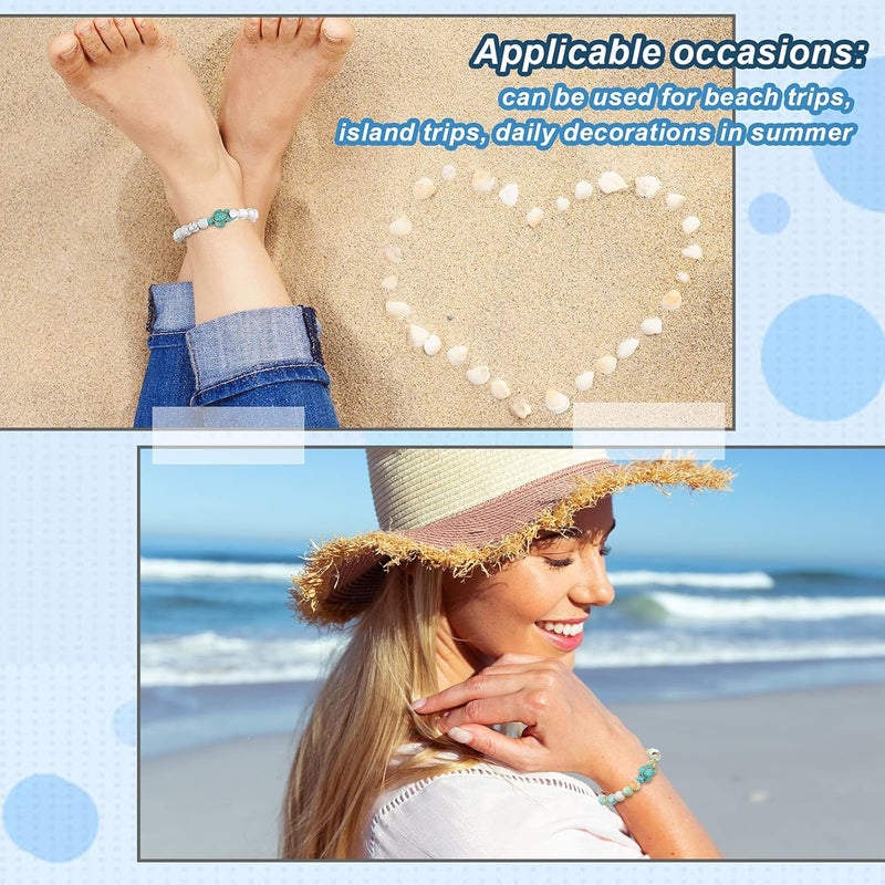 Excefore 4 Pcs Chakra Bracelets for Women, Sea Turtle Beads Ocean Bracelets and Healing Stones Bracelets 8mm Crystal Bracelet Yoga Beaded Bracelets Essential Oil Diffuser, Friendship Gifts - Image 5