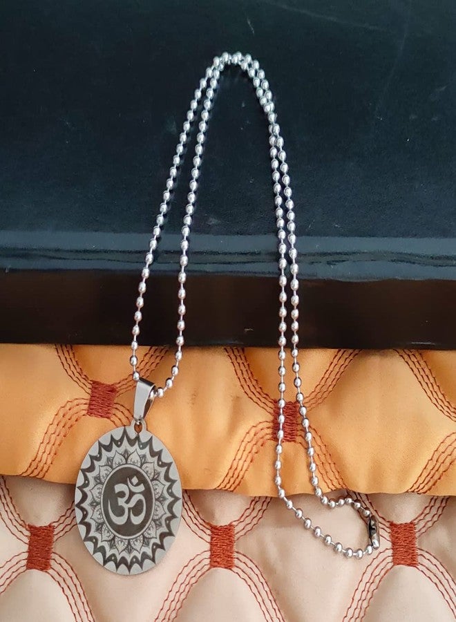 M Men Style Stainless Steel Aum Om Pendant Necklace Yoga Hindu Spiritual Amulet Charm Jewelry Accessory For Men And womenn SujalPn2022417 - Image 4