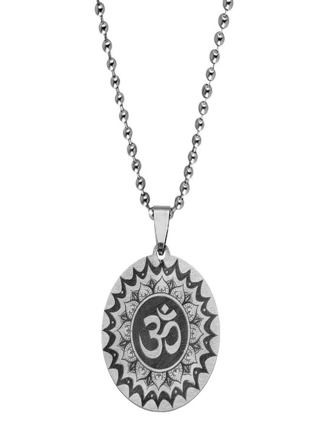 M Men Style Stainless Steel Aum Om Pendant Necklace Yoga Hindu Spiritual Amulet Charm Jewelry Accessory For Men And womenn SujalPn2022417 - Image 1