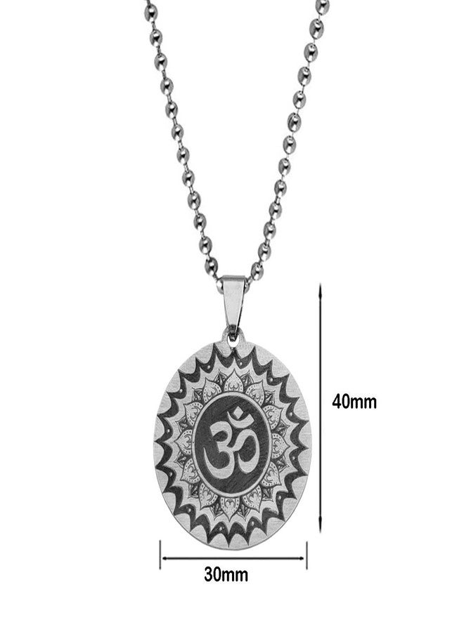 M Men Style Stainless Steel Aum Om Pendant Necklace Yoga Hindu Spiritual Amulet Charm Jewelry Accessory For Men And womenn SujalPn2022417 - Image 2
