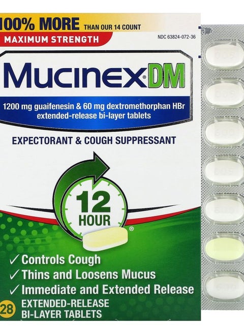 Mucinex DM 28 Extended-Release Bi-Layer Tablets