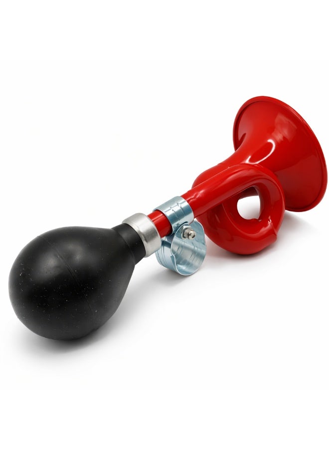 Fukukawa Bicycle Horn Loud Air Powered Bike Horn with Rubber Bulb for 22.2mm Handlebar Kids & Adult Bikes Red - Image 3