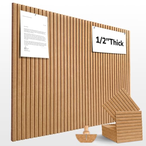 AkuDecor Large Cork Board for Office Decor, 48"x 36" - 1/2” Thick Felt Bulletin Board, 12 Pack Felt Board with Safe Removable Adhesive Tabs, Pin Board Cork Boards for Walls - Burnt Orange - Image 1