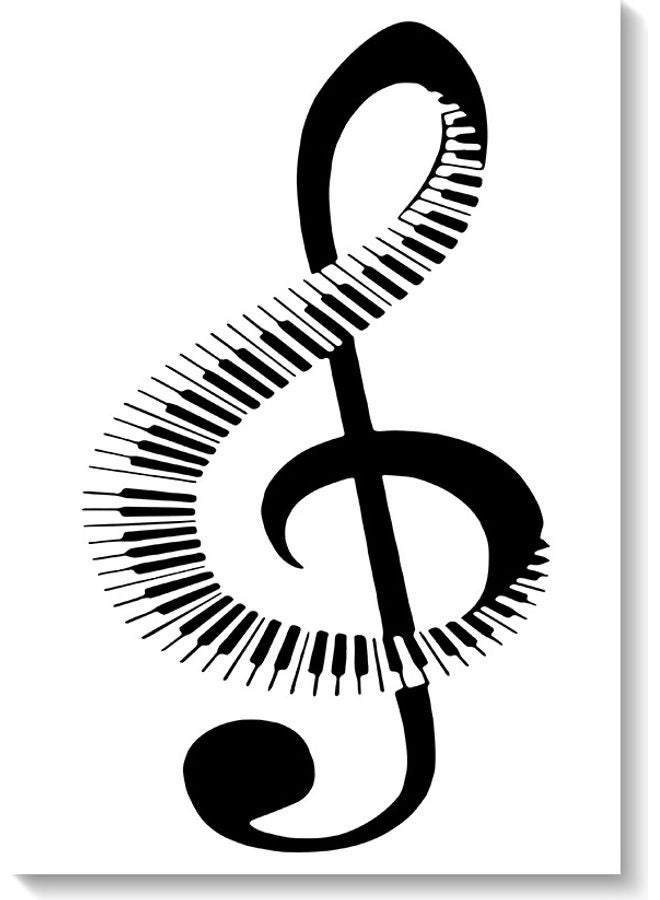 RYN Musical Note Printed Wall Art Black/White 40x60cm - Image 2