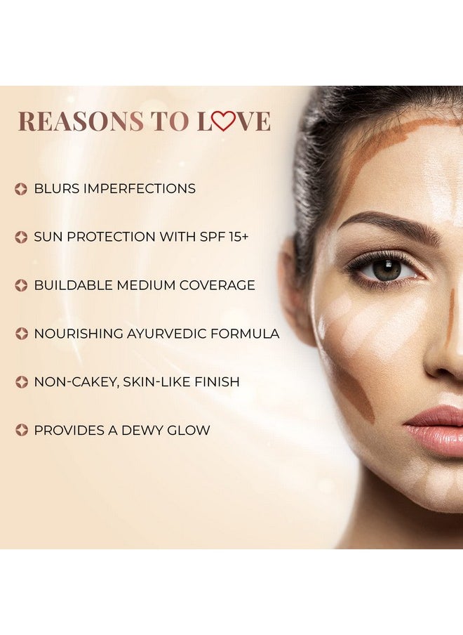 Just Herbs - Skin Tint Bb Cc Cream With Spf 15+ Brahmi And Lotus Medium Coverage Tinted Moisturizer For Men & Women (Procelain) - Image 1
