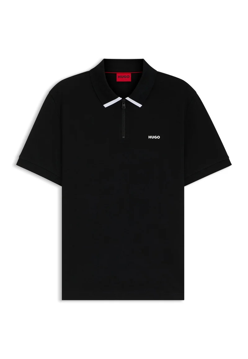 HUGO  Cotton-piqué polo shirt with contrast logo for Men | Best Price UAE