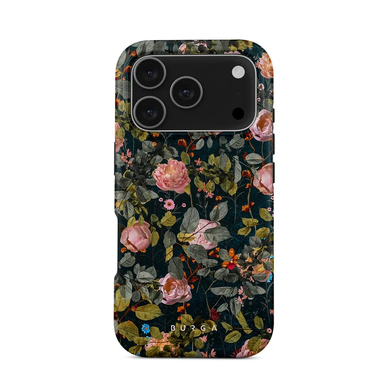 BURGA iPhone 17 Pro Bloomy Garden Premium Case Compatible with Hybrid Dual-Layer Hard Shell + Silicone Protection - Scratch-Resistant Shockproof Mobile Cover