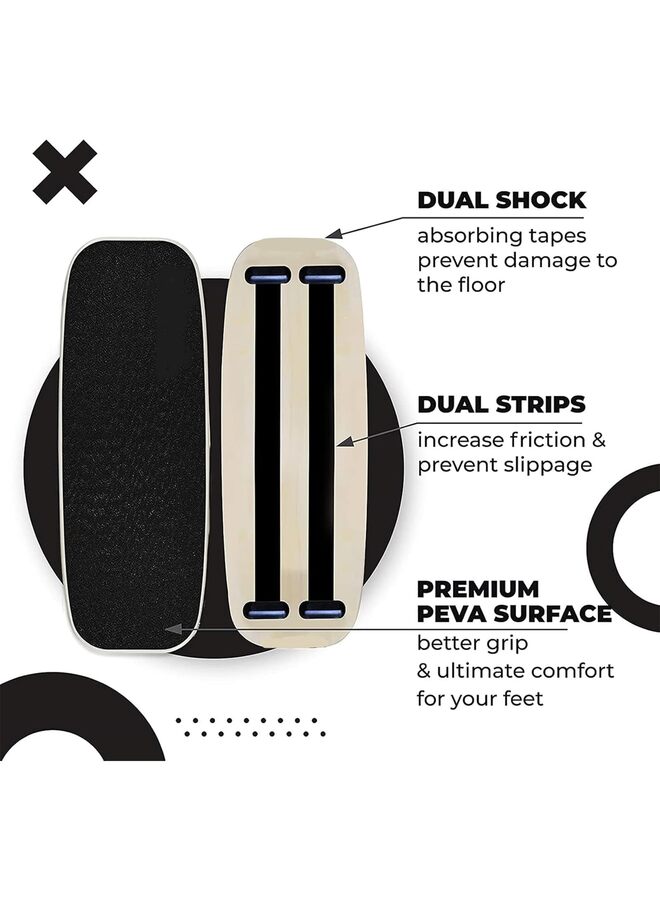 Balance Board Trainer, Wooden, Adjustable Stoppers, 3 Aifferent Distance Options, SuitableFor Skate Field Hockey And Surf Balance Board Workouts - Image 2
