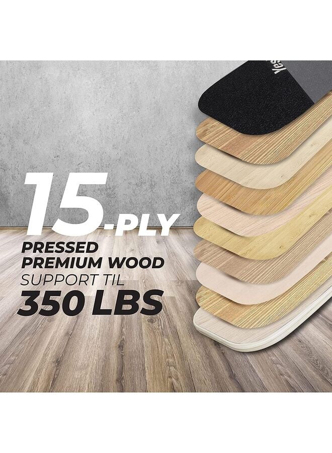 Balance Board Trainer, Wooden, Adjustable Stoppers, 3 Aifferent Distance Options, SuitableFor Skate Field Hockey And Surf Balance Board Workouts - Image 3