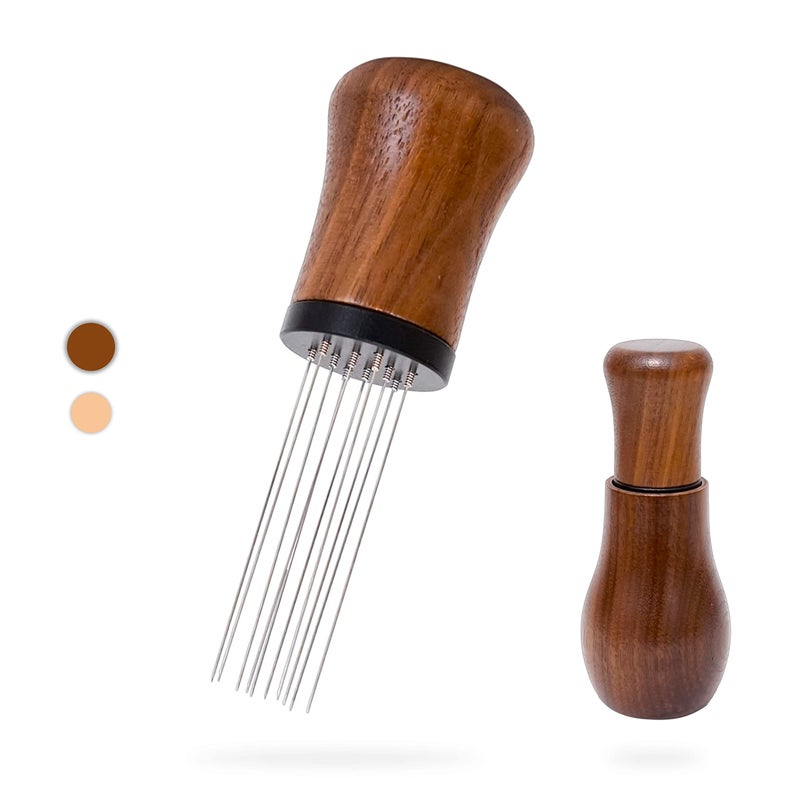 Woouch WDT Espresso Tool Espresso distribution Tools10 Needles 035mm Espresso Coffee Stirrer Nature Wood Handle with Stand Walnut