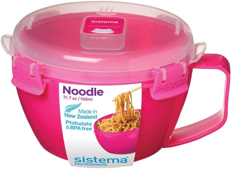 Sistema Microwave Noodle Bowl Microwave Food Container 940 ml BPAFree Assorted Colours