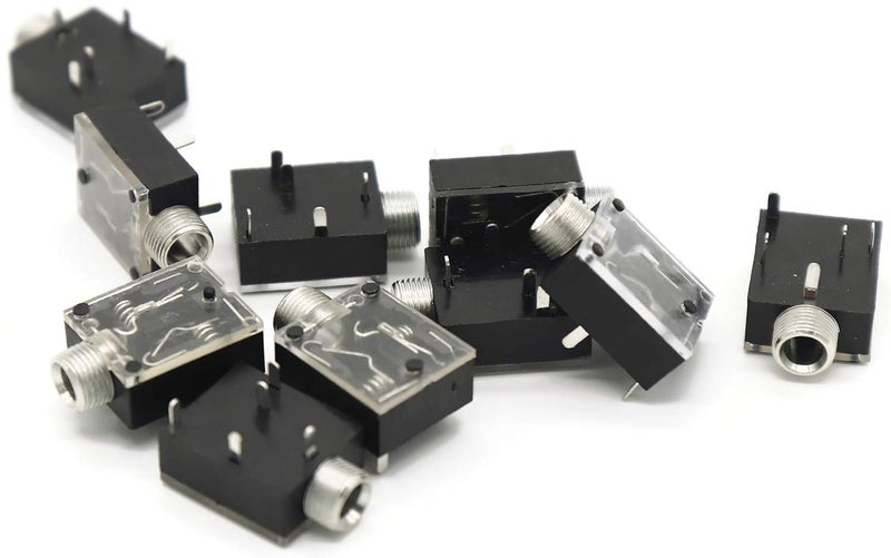 Electronicspices 5PCS 5 Pin 3.5mm Stereo Audio Jack Socket PCB Panel Mount for Headphone With Nut PJ-324M - Image 4