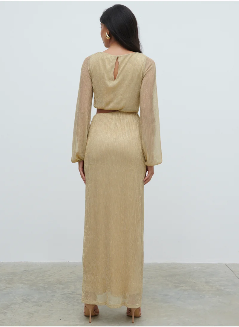 بريتي لافيش Rae Long Sleeve Cut Out Maxi Dress