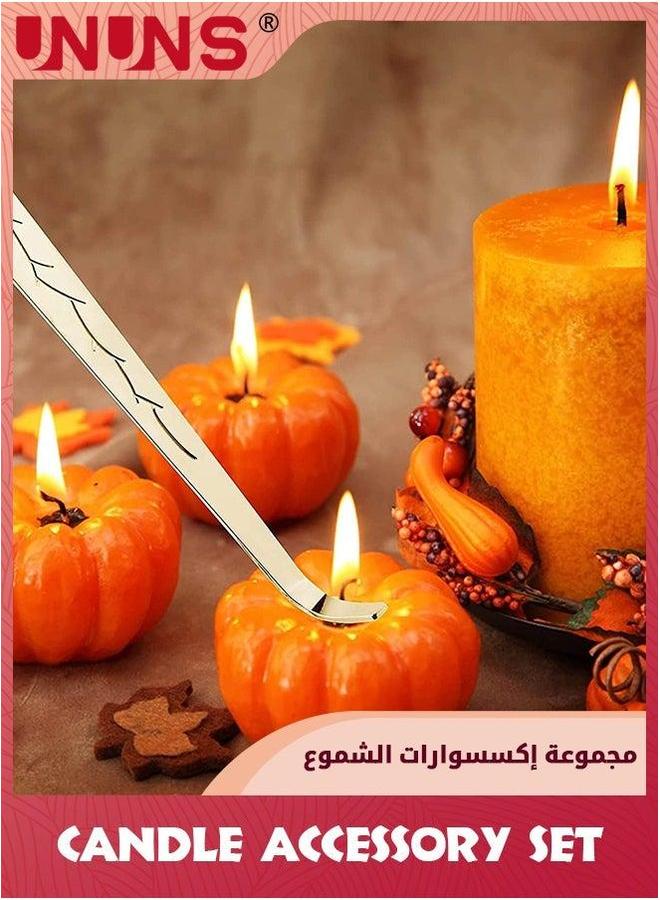 UNUNS Candle Accessory Set,4 in 1 Care Kit with Gift Box,Include Wick Cutter Extinguisher With Tray,Candle For Scented Lovers,Gold - Image 4