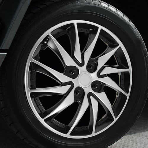 VICASKY Hubcap Accessory Silver Hubcap - Hubcap 14 Inch Car Wheel Case Hubcap 14 Inch Hubcap 14 Inch Hubcap for Car Hub Auto Refit Accessory Silver Black Wheel Cover 14 Inch Hubcap(Only 1pc) - Image 3