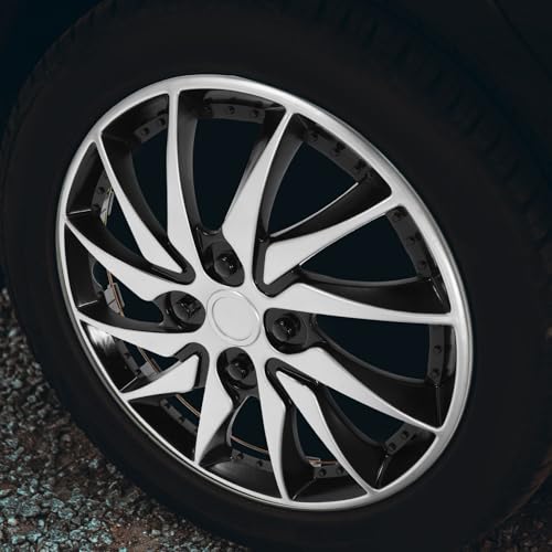 VICASKY Hubcap Accessory Silver Hubcap - Hubcap 14 Inch Car Wheel Case Hubcap 14 Inch Hubcap 14 Inch Hubcap for Car Hub Auto Refit Accessory Silver Black Wheel Cover 14 Inch Hubcap(Only 1pc) - Image 4
