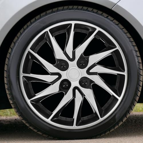 VICASKY Hubcap Accessory Silver Hubcap - Hubcap 14 Inch Car Wheel Case Hubcap 14 Inch Hubcap 14 Inch Hubcap for Car Hub Auto Refit Accessory Silver Black Wheel Cover 14 Inch Hubcap(Only 1pc) - Image 5