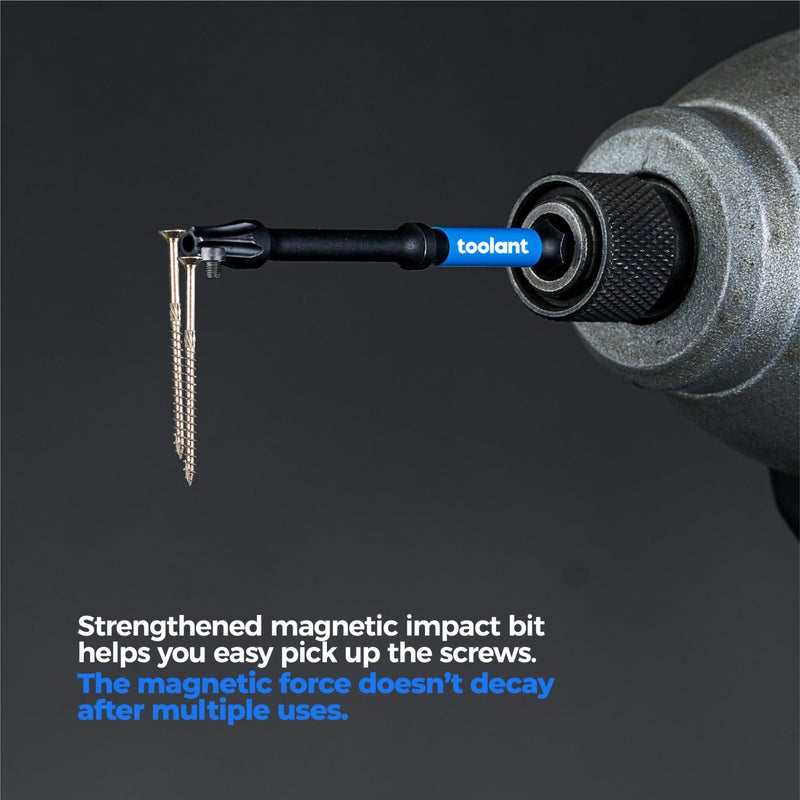 toolant 3" Impact Torx Bit Set 13pcs (TT7-TT40), 1/4 Hex-Shank S2 Steel Security Torx Bit Set, Tamper Proof Star Bit Set with CNC Machined Tips, 3" Long with Magnetic Impact Bit Holder and Storage Box - Image 5