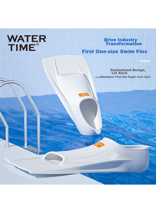 Watertime/shuichuan Adult Freestyle Professional Swimming Training Short Flippers, Silicone Children's Duck Flippers, Swimming Equipment, White, Size 38 - Image 4