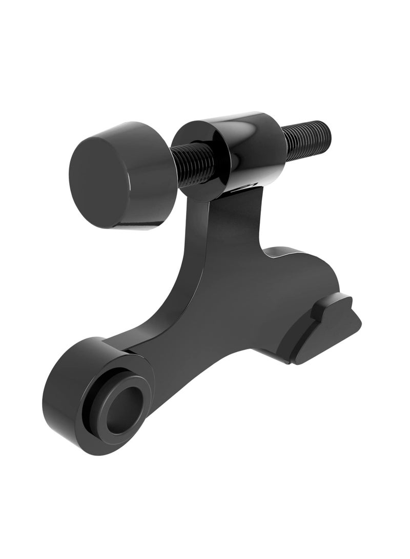 Adjustable Heavy Duty Hinge Pin Door Stopper with Black Rubber Bumper Tips, 4 Pack - Prevent Wall Dents and Door Trim Damage, Easy Installation for Enhanced Protection. - Image 1