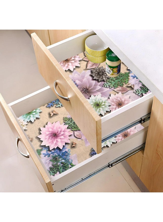 Kuber Industries Shelf Mat | Butterfly Print Shelf Liner | Placemat for Kitchen | Desk Mat | PVC Non-Slip Drawer Sheets| Kitchen Cabinet Shelf Liner | 10 Meter | Cream - Image 2