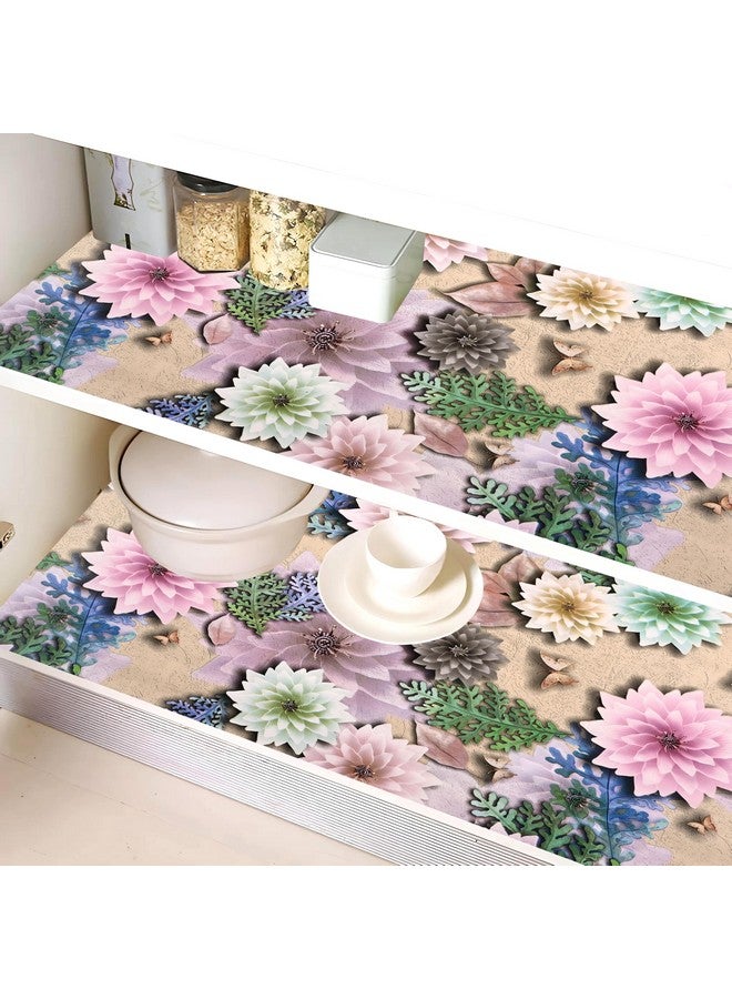 Kuber Industries Shelf Mat | Butterfly Print Shelf Liner | Placemat for Kitchen | Desk Mat | PVC Non-Slip Drawer Sheets| Kitchen Cabinet Shelf Liner | 10 Meter | Cream - Image 1