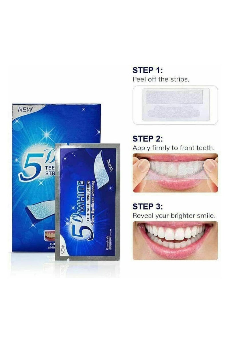 شرائط لاصق تبييض الاسنان 5D لاصق مزدوج 10 قطع - Image 3