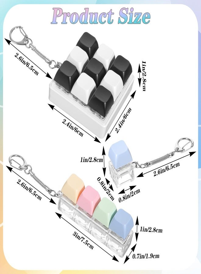 Kifmurase 10 Pcs Keyboard Fidget Toy Set Fidget Clicker Keyboard Fidget Keychain Decompression Toys Button Stress Relief Gifts for Adults to Relief Stress Pass The Time (3 Styles) - Image 2