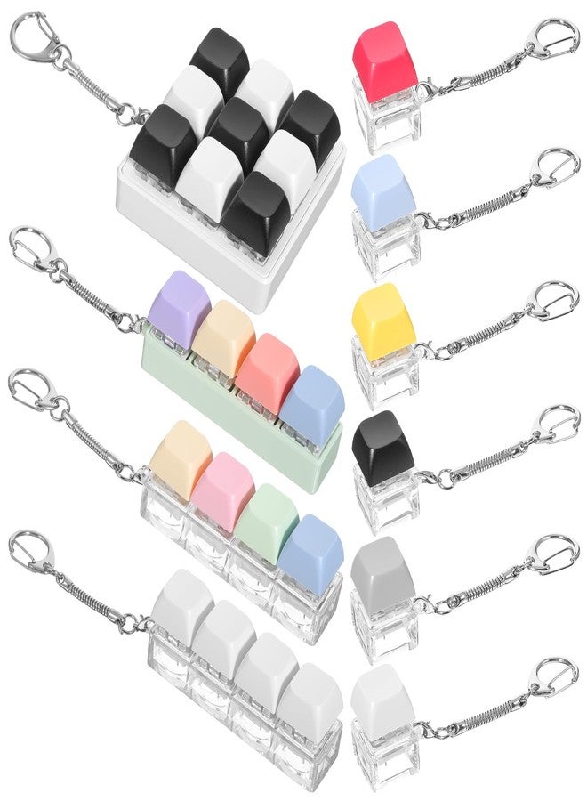 Kifmurase 10 Pcs Keyboard Fidget Toy Set Fidget Clicker Keyboard Fidget Keychain Decompression Toys Button Stress Relief Gifts for Adults to Relief Stress Pass The Time (3 Styles) - Image 1