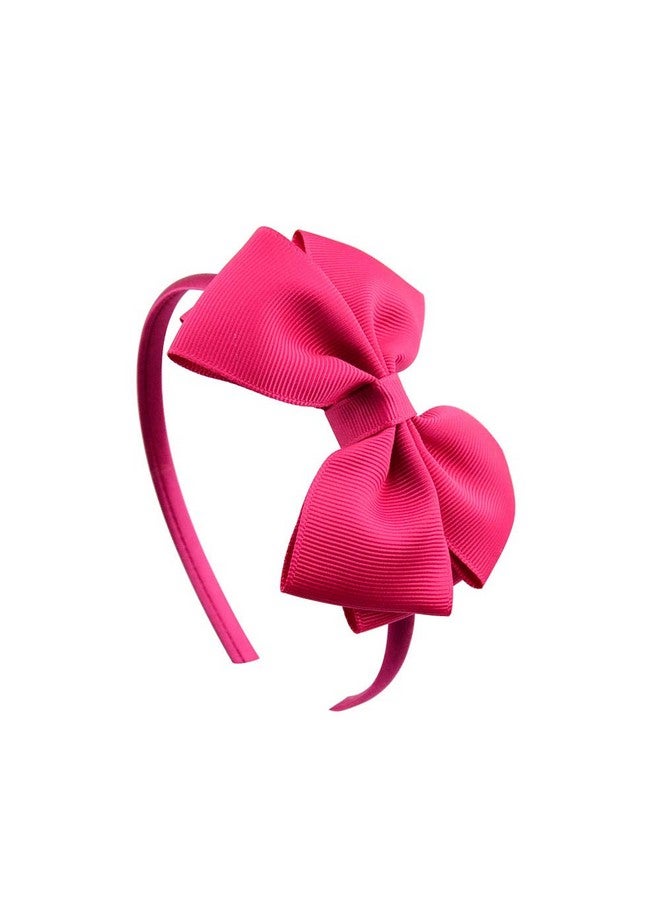 Lovefairy Girl'S Fashion Pure Color Bowknot Headband Multicolor Optional For Travel Photography Daily Life (Fuchsia) - Image 1