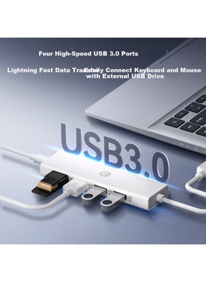 JD.com Jd Original Four-in Dual-head Cable Splitter Extended Version 0.6m, Hard Drive Hub Hub Extender Converter Extension, Compatible With Huawei, Lenovo Laptops, Mac Laptops, And Smartphones - Image 4