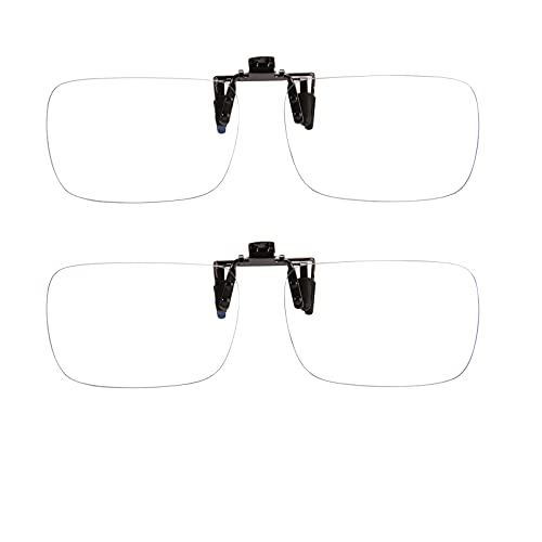 FONHCOO Blue Light Blocking Glasses 2 Pack Clip on for Women & Men - Clips On Your Prescription or Reading Glasses Lightweight Rimless Frameless Anti-Glare, Anti-Fatigue - Image 2