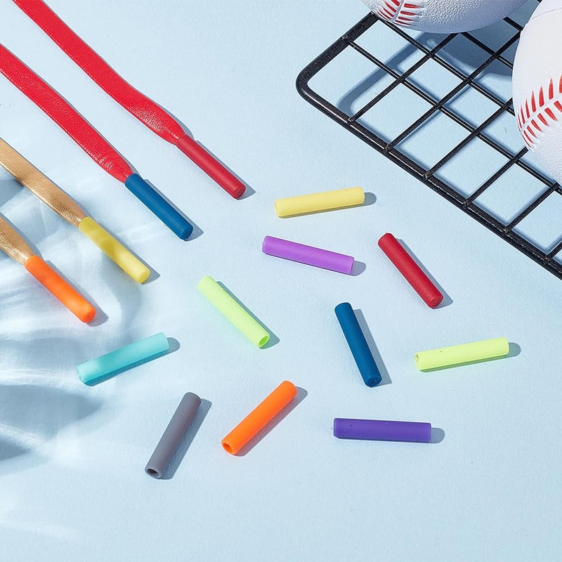 1set 10 sets 10 colors Plastic Aglets for Shoelaces Shoelace Tips Head Column Mixed color 25x4.5mm 1 set/color - Image 5