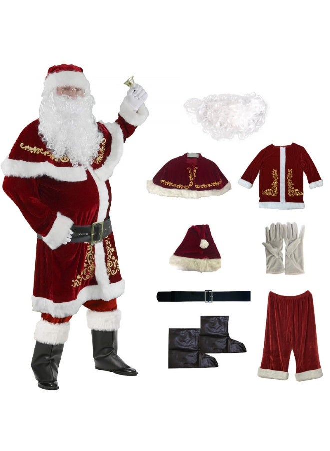 Plus-size Christmas Clothing For Men - Santa Claus Christmas Outfit with Beard - Image 1