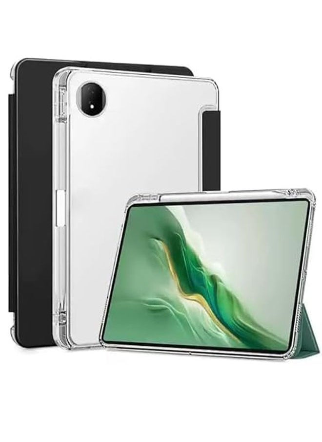 General - Compatible with Honor MagicPad 2 2024 (12.3 inch) Tablet Unid Series Triple Fold Transparent Case With Pencil Holder and Auto Sleep Wake For Magic Pad 2 12.3" - Image 1