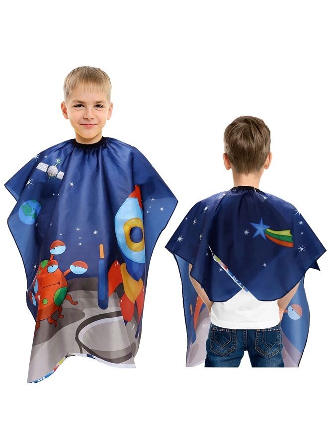 Aethland Kids Haircut Cape, Hair Cutting Cape for Kids & Adults - Professional Waterproof Barber Cape Salon Cape Cloak for Hair Stylist (Space Rocket) - Image 2
