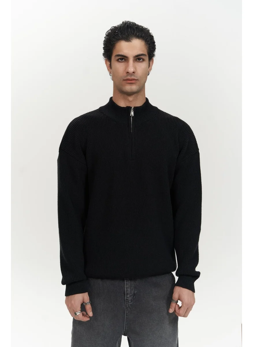 Mai Collection Mathis Black Turtleneck Men's Knitwear Sweater