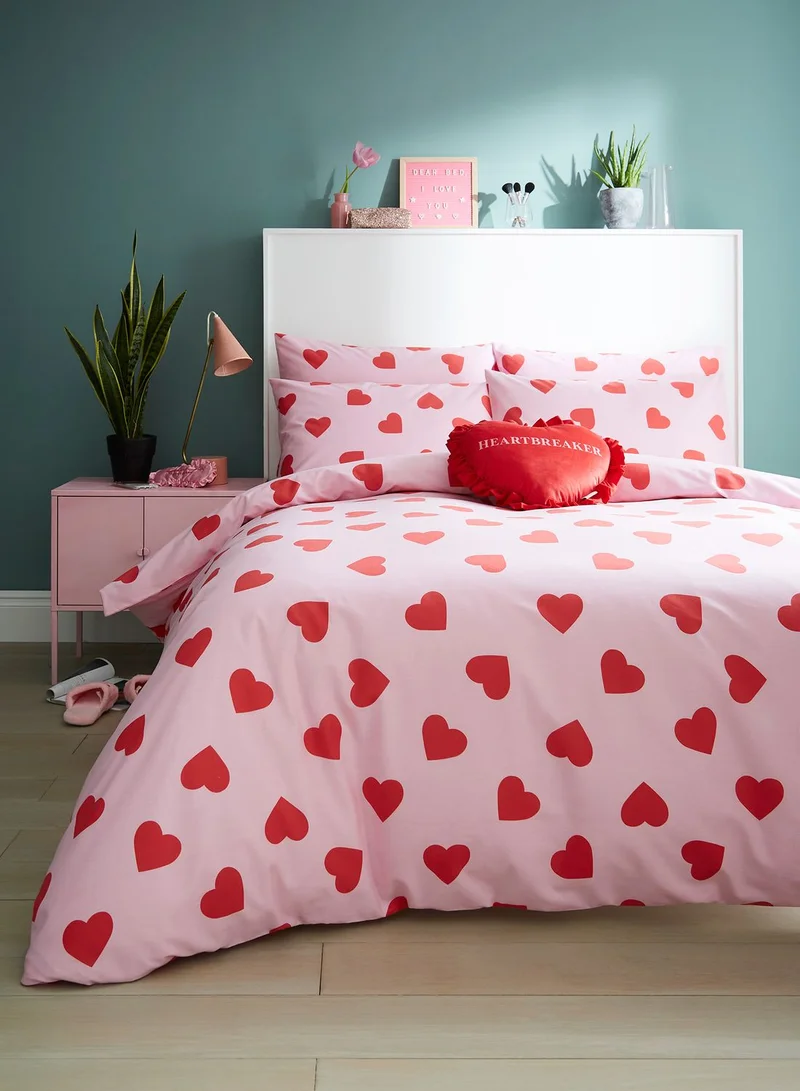Skinnydip London Hearts King Bedding Set 230Cm X 220Cm