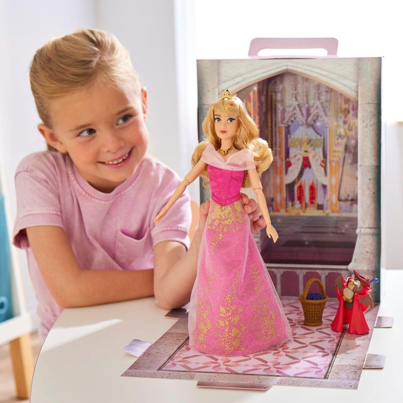 Disney Store Official Princess Story Doll (Aurora) 11 Inches, Includes Coloring Book and Additional Dress, Princess Doll in Classic Outfit, Princess Toys for Girls - Image 2