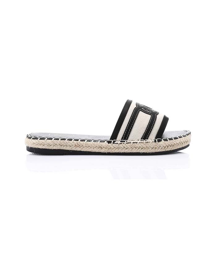 Coastal Chic Espadrille Slipper - Black & Off White