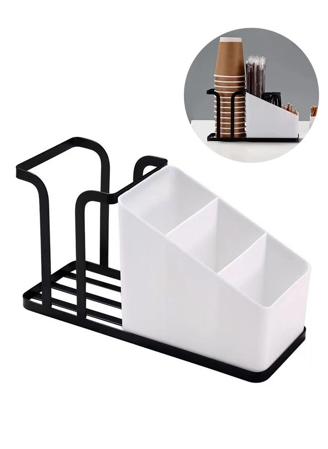 Generic Coffee Station Organizer Paper Cup Dispenser Coffee Bar Bin Box for Milk Tea Shop Restaurant  - Image 1