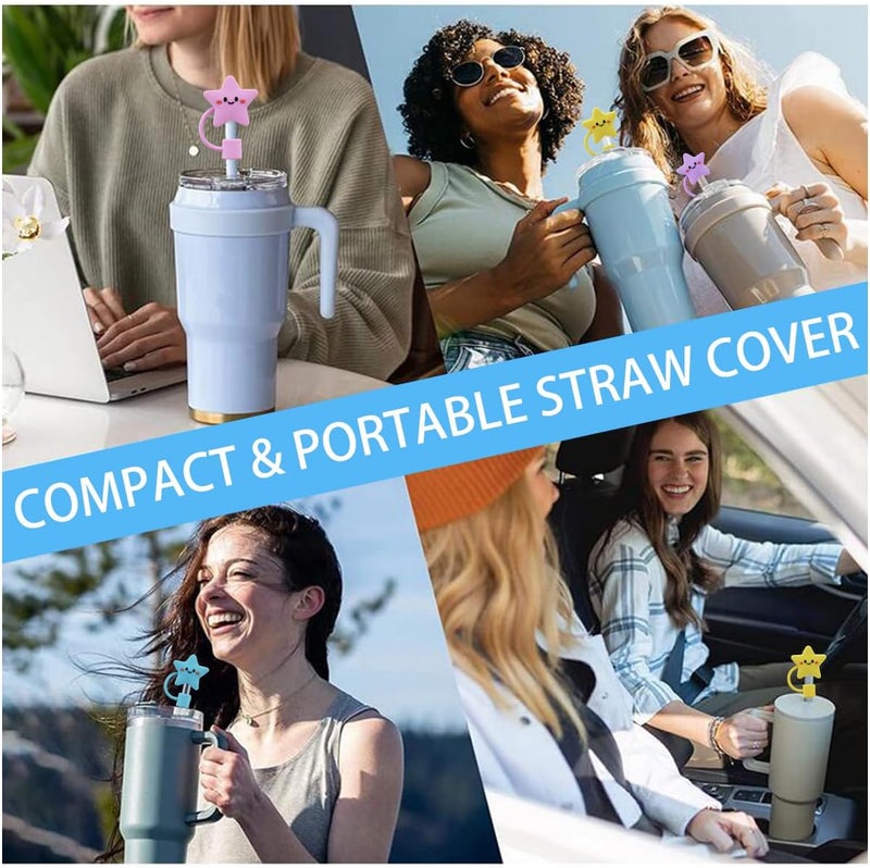 Meitesti Straw Cover Cap for Stanley Cup,Silicone Straw Topper Compatible with 30 and 40 Oz Tumbler with Handle,10 mm 0.4 in Reusable Straw Tips Lids - Image 4